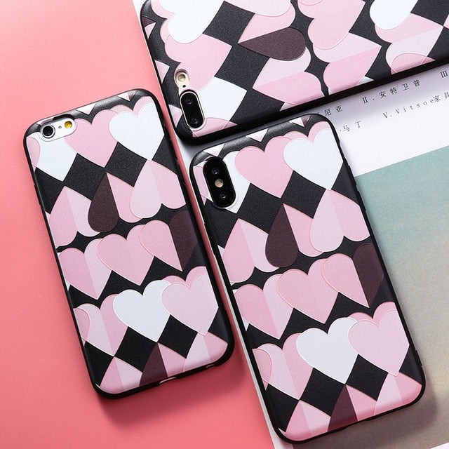 AKABEILA Silicone Patterned Cases For iPhone 5 5s 6 6S Plus 7 7 Plus 8 8 Plus Case For iPhone X Protective Flower Back Cover