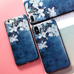 AKABEILA Silicone Patterned Cases For iPhone 5 5s 6 6S Plus 7 7 Plus 8 8 Plus Case For iPhone X Protective Flower Back Cover
