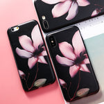 AKABEILA Silicone Patterned Cases For iPhone 5 5s 6 6S Plus 7 7 Plus 8 8 Plus Case For iPhone X Protective Flower Back Cover