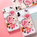 AKABEILA Silicone Patterned Cases For iPhone 5 5s 6 6S Plus 7 7 Plus 8 8 Plus Case For iPhone X Protective Flower Back Cover