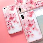 AKABEILA Silicone Patterned Cases For iPhone 5 5s 6 6S Plus 7 7 Plus 8 8 Plus Case For iPhone X Protective Flower Back Cover