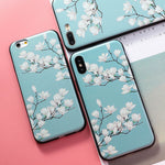 AKABEILA Silicone Patterned Cases For iPhone 5 5s 6 6S Plus 7 7 Plus 8 8 Plus Case For iPhone X Protective Flower Back Cover