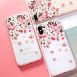 AKABEILA Silicone Patterned Cases For iPhone 5 5s 6 6S Plus 7 7 Plus 8 8 Plus Case For iPhone X Protective Flower Back Cover