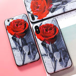 AKABEILA Silicone Patterned Cases For iPhone 5 5s 6 6S Plus 7 7 Plus 8 8 Plus Case For iPhone X Protective Flower Back Cover