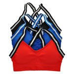 Angelina Seamless Racerback Bralette with Striped Straps (3-Pack)