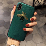 Luxury Fashion brand Diamond Bee Glitte soft case for iphone 6 S 7 8 plus X XR XS Max cute hard cover for samsung galaxy S8 S9