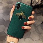 Luxury Fashion brand Diamond Bee Glitte soft case for iphone 6 S 7 8 plus X XR XS Max cute hard cover for samsung galaxy S8 S9