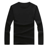 Men Casual Slim Fit Solid Color T Shirts Men Long Sleeve O Neck/V Neck Cotton T shirts