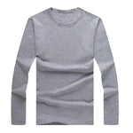 Men Casual Slim Fit Solid Color T Shirts Men Long Sleeve O Neck/V Neck Cotton T shirts