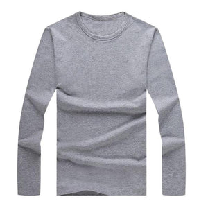 Men Casual Slim Fit Solid Color T Shirts Men Long Sleeve O Neck/V Neck Cotton T shirts